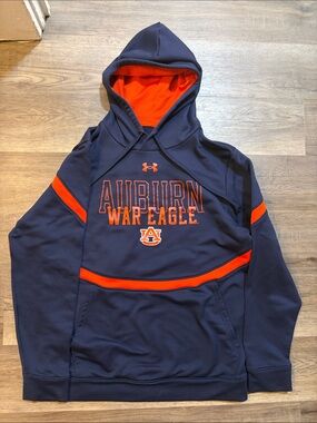 Under‎ Armour Navy and Orange Auburn 'War Eagle' Pullover Hoodie
